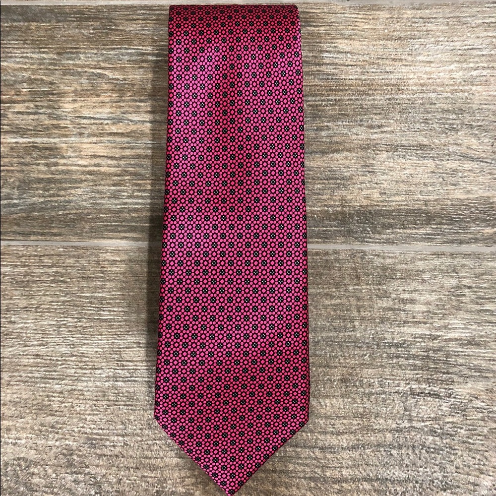 David August Silk Tie Geometric Print